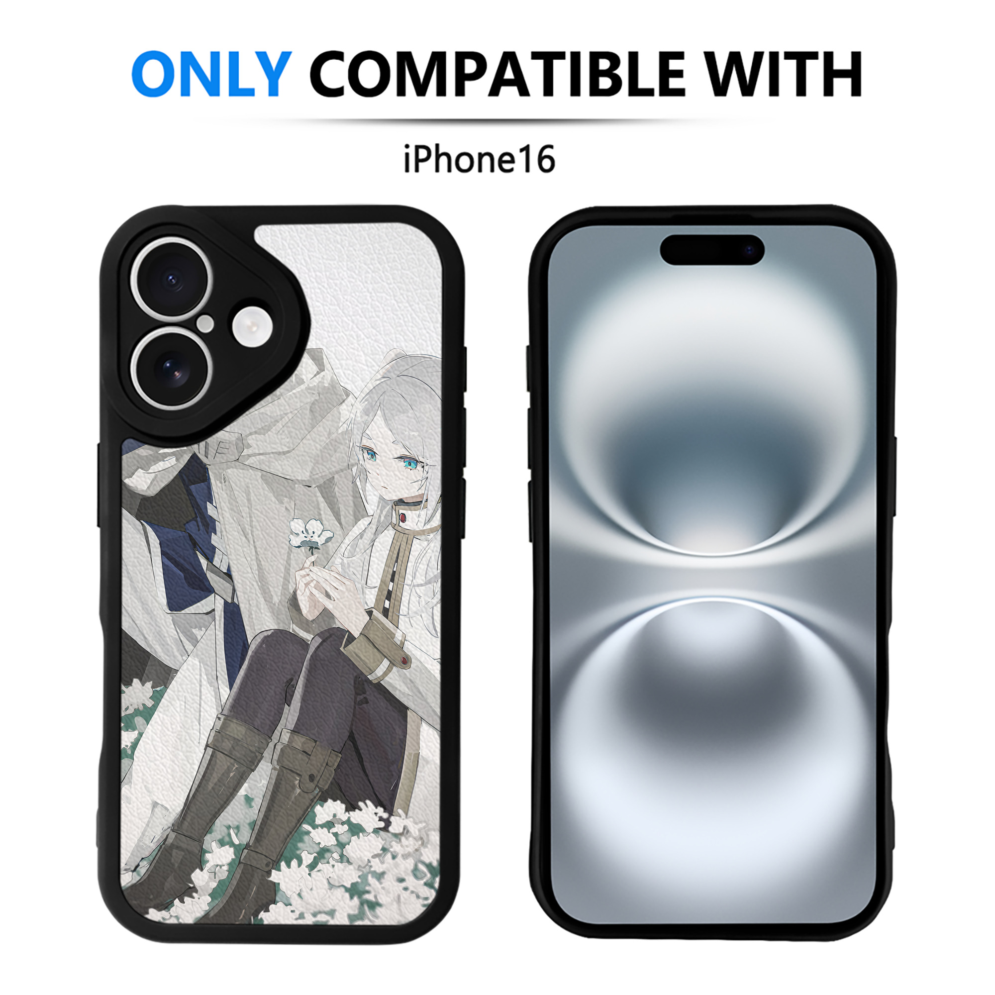 （画像用） 葬送のフリーレン Frieren 【iPhone 16シリーズ対応】シリコンスマホケース（レザー調） 材質：シリコン